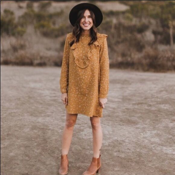 Rylee + Cru Marigold Ruffle V MINI Dress - Picture 11 of 13